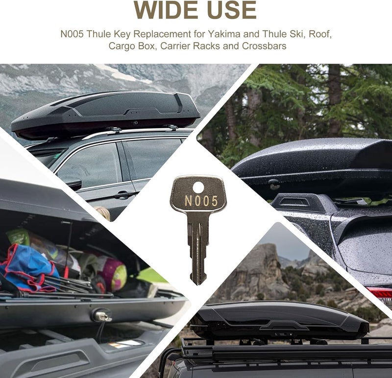 VIDABTE N005 Thule Series Frame Keys, N005 Key Replacement for Thule Ski, Roof, Cargo Box, Carrier Racks and Crossbar [Code N005] - Image 5